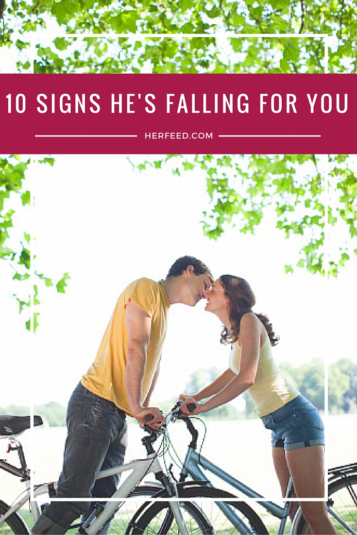 10 little signs he's falling for you